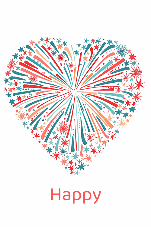 Independence Day Hearts ecard