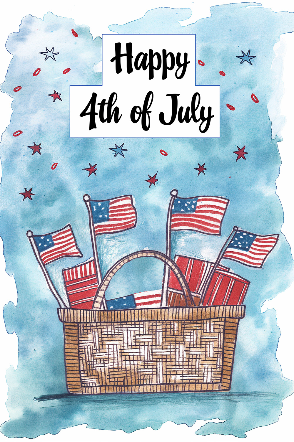 4th Of July Picnic Basket ecard