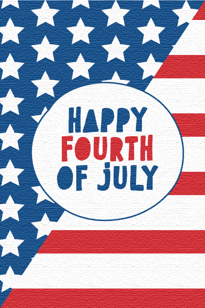 Fourth Of July Flag Split ecard