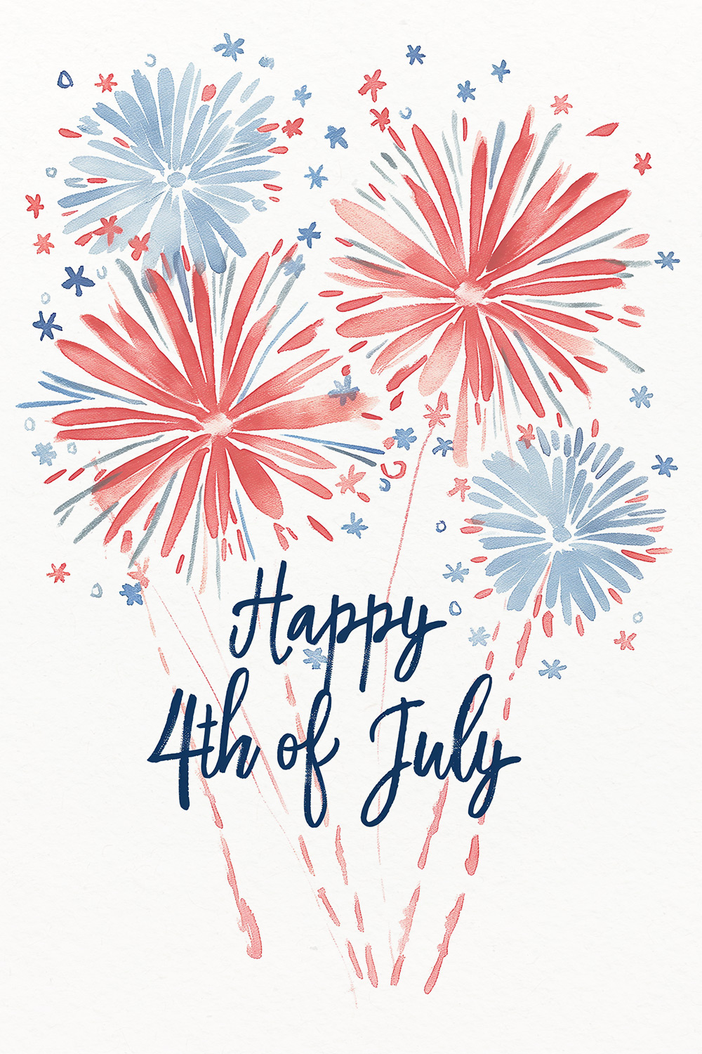 Watercolor Fireworks ecard