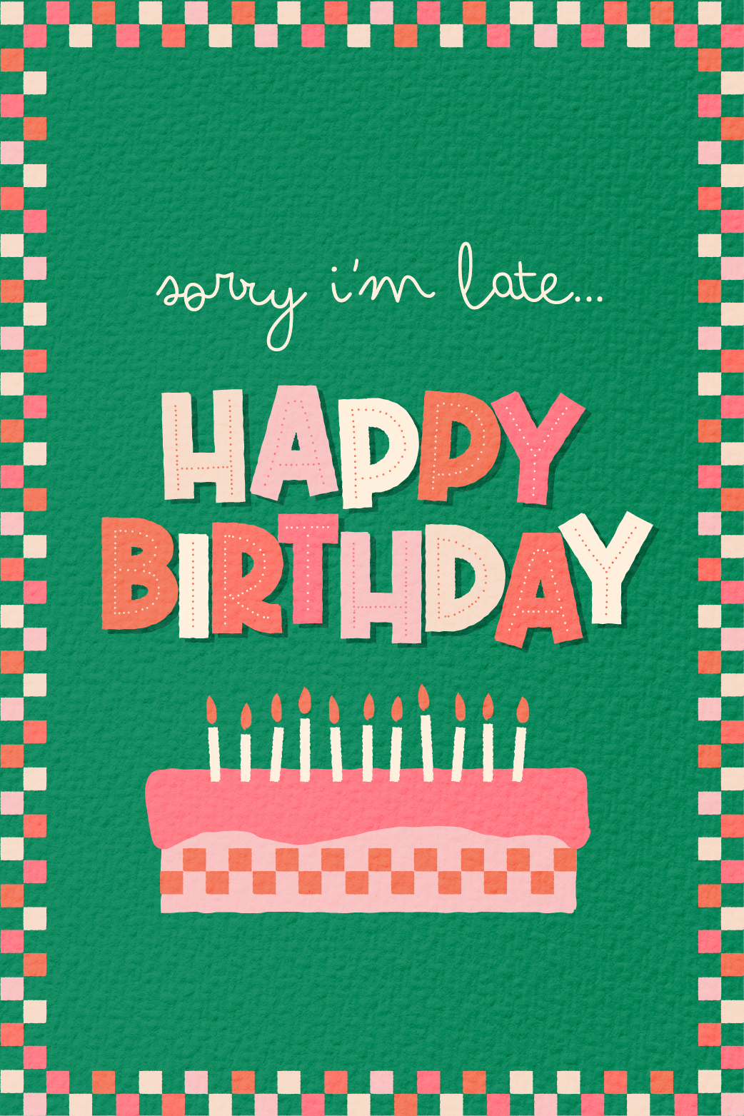 Sorry I'm Late Checkers ecard