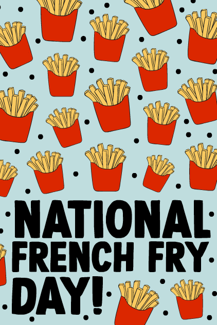 French Fry Day Pattern ecard