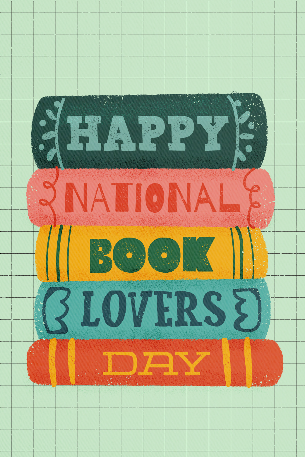 Book Lovers Day Book Stack ecard