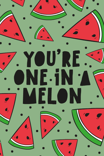One In A Melon Pattern  ecard
