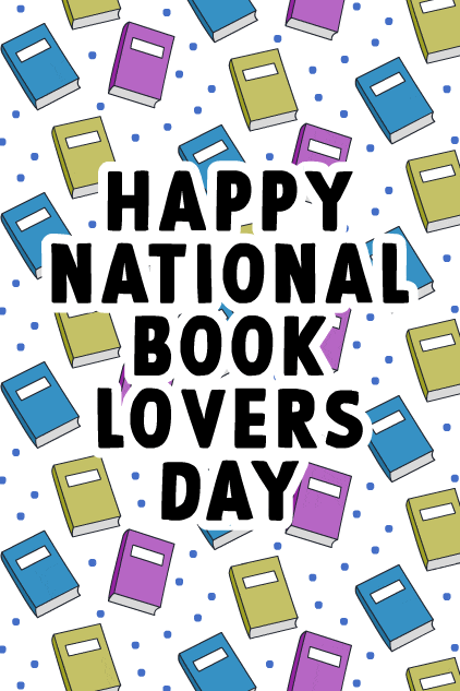 Book Lovers Day Pattern ecard