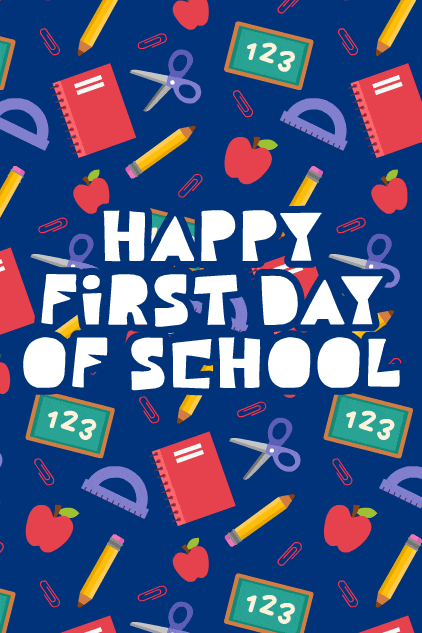 First Day Of School Pattern ecard