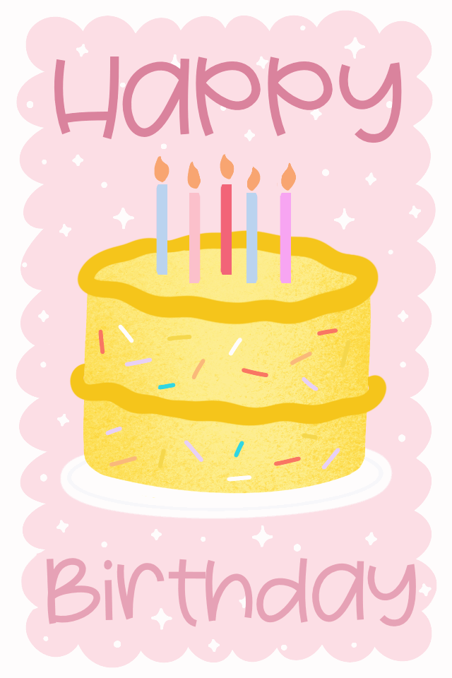 Happy Birthday Yellow Cake ecard
