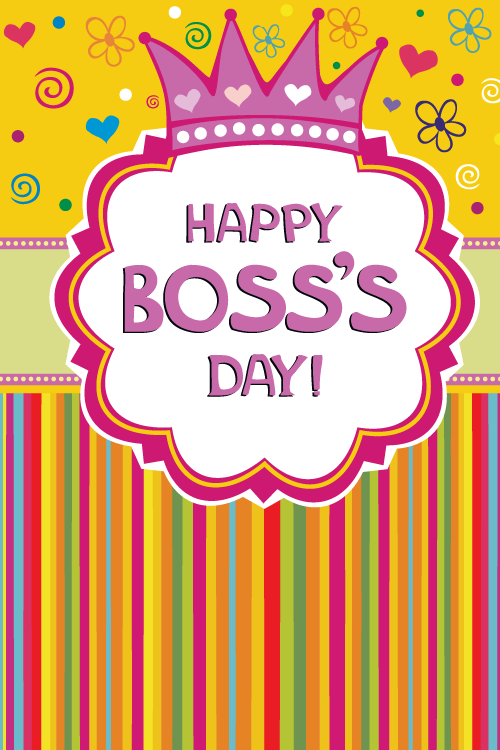 Boss Day Pink Crown ecard