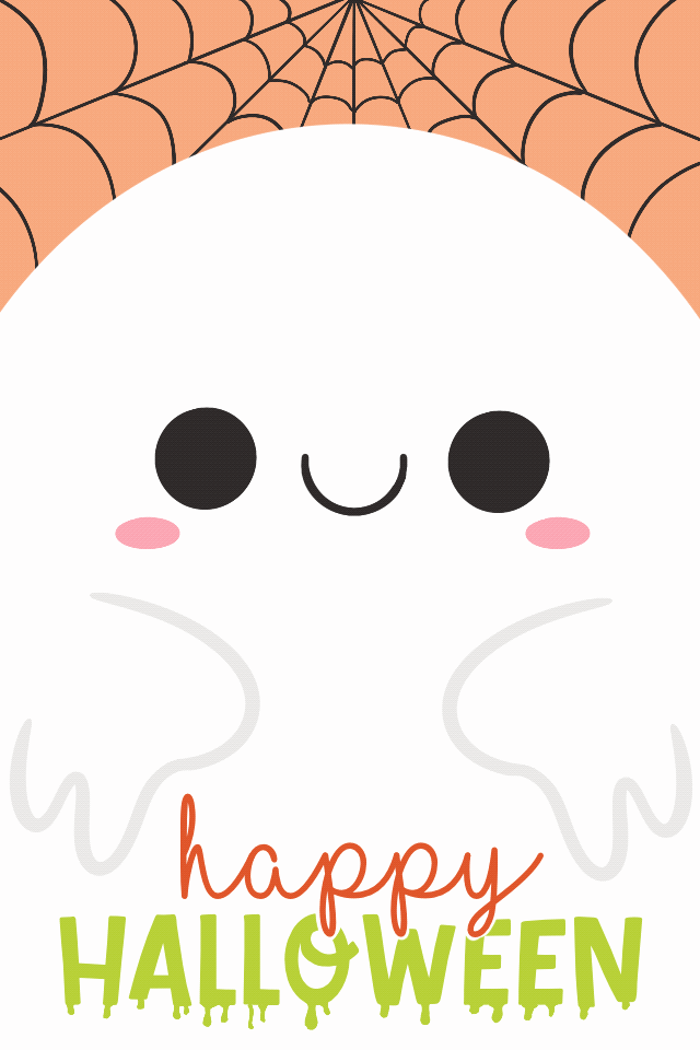 Cute Ghost Happy Halloween ecard