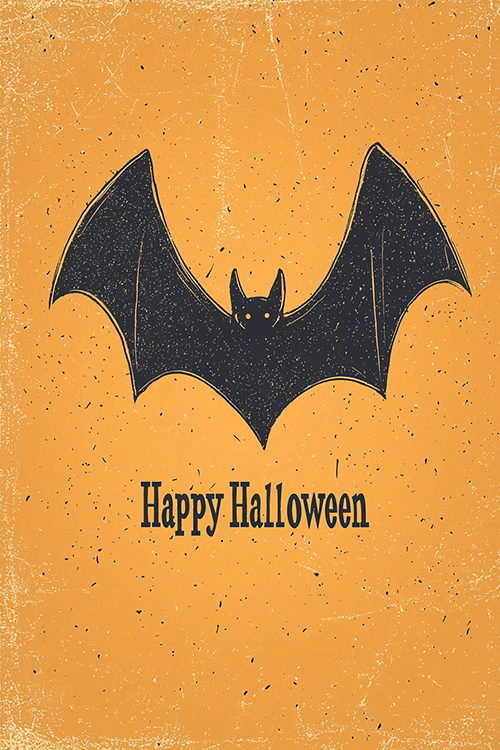 Black Bat Halloween ecard
