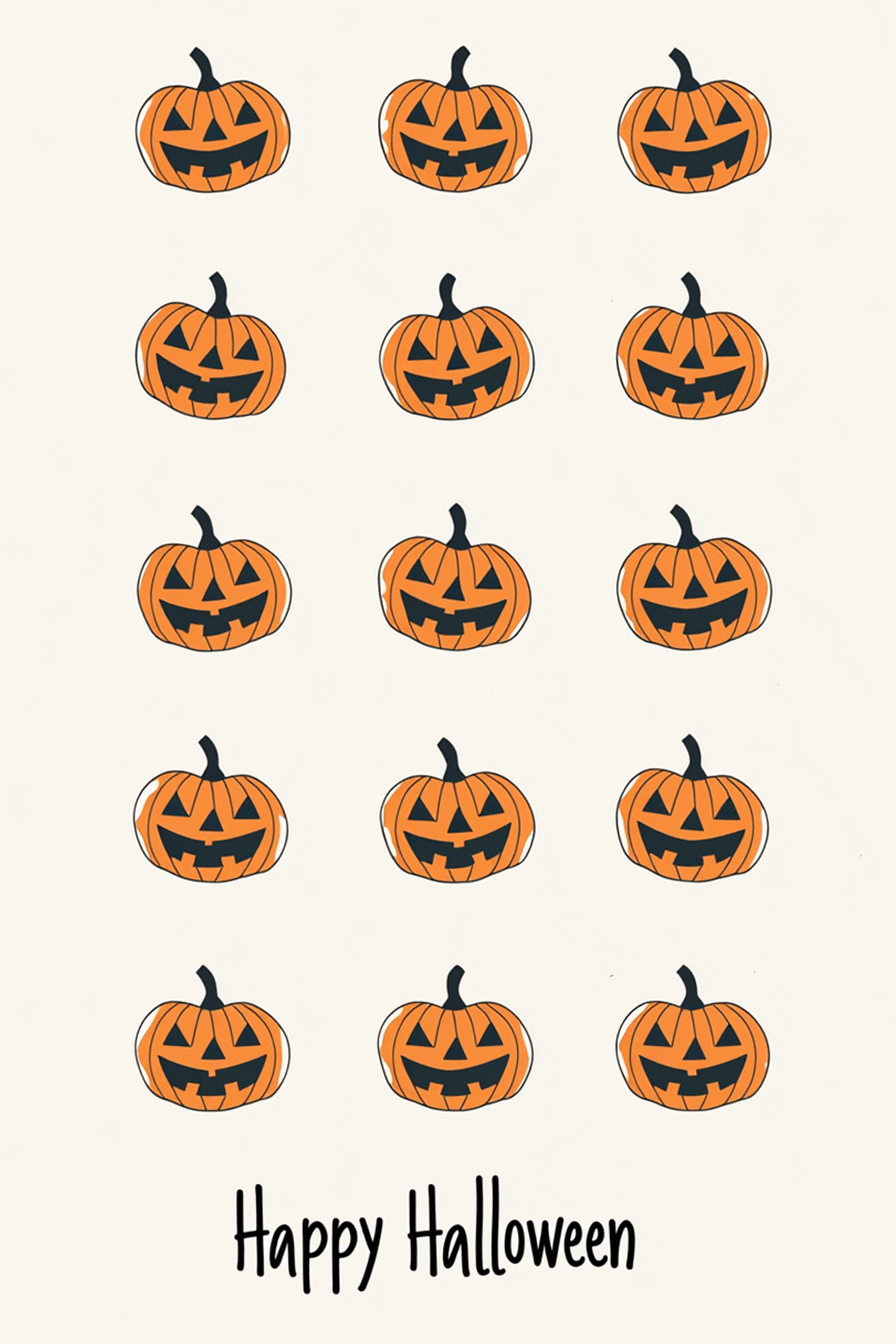 Pumpkin Rows Halloween ecard