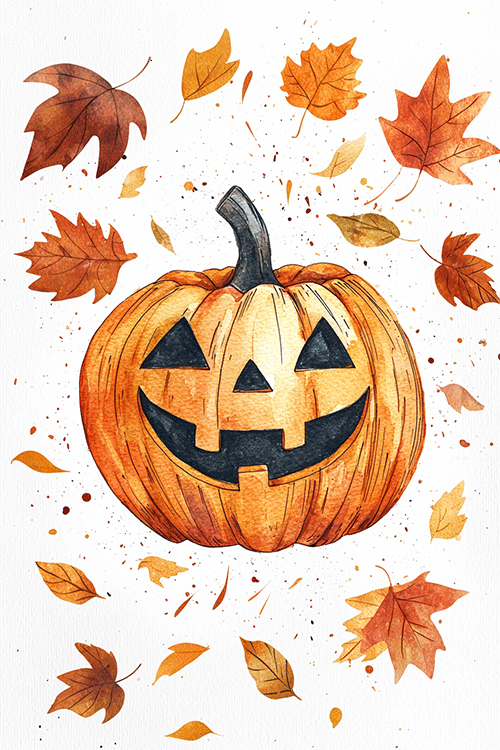 Jack O Lantern Leaves GIF ecard