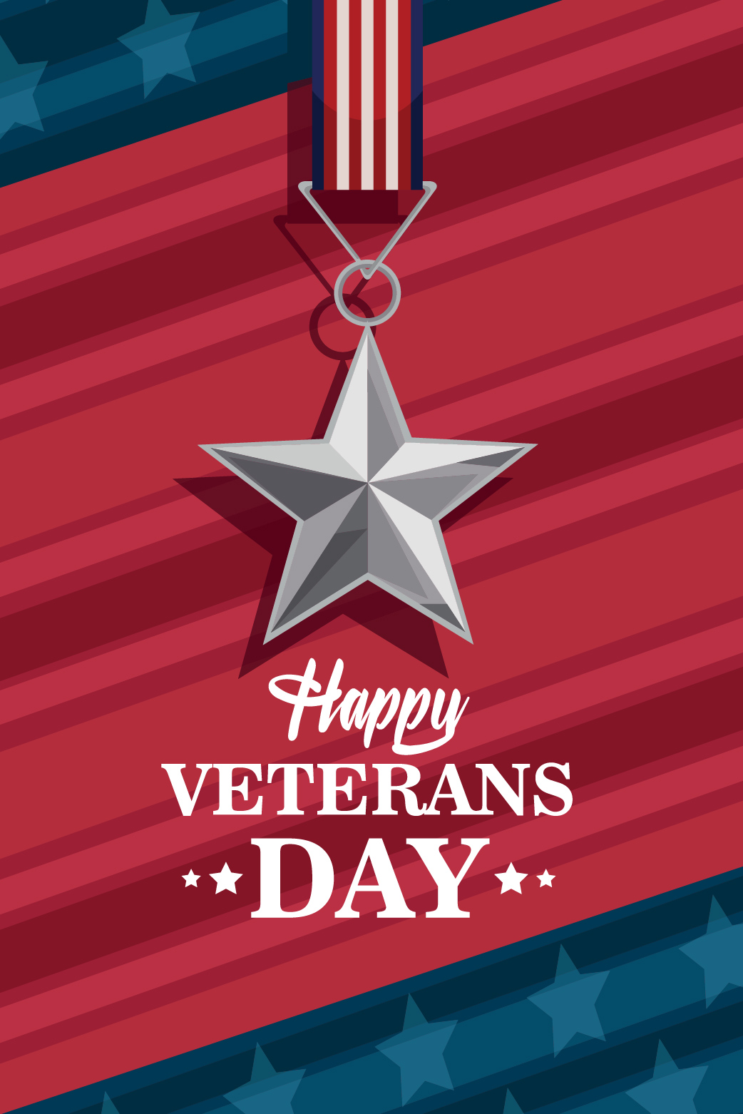 Happy Veterans Day Star Medallion  ecard