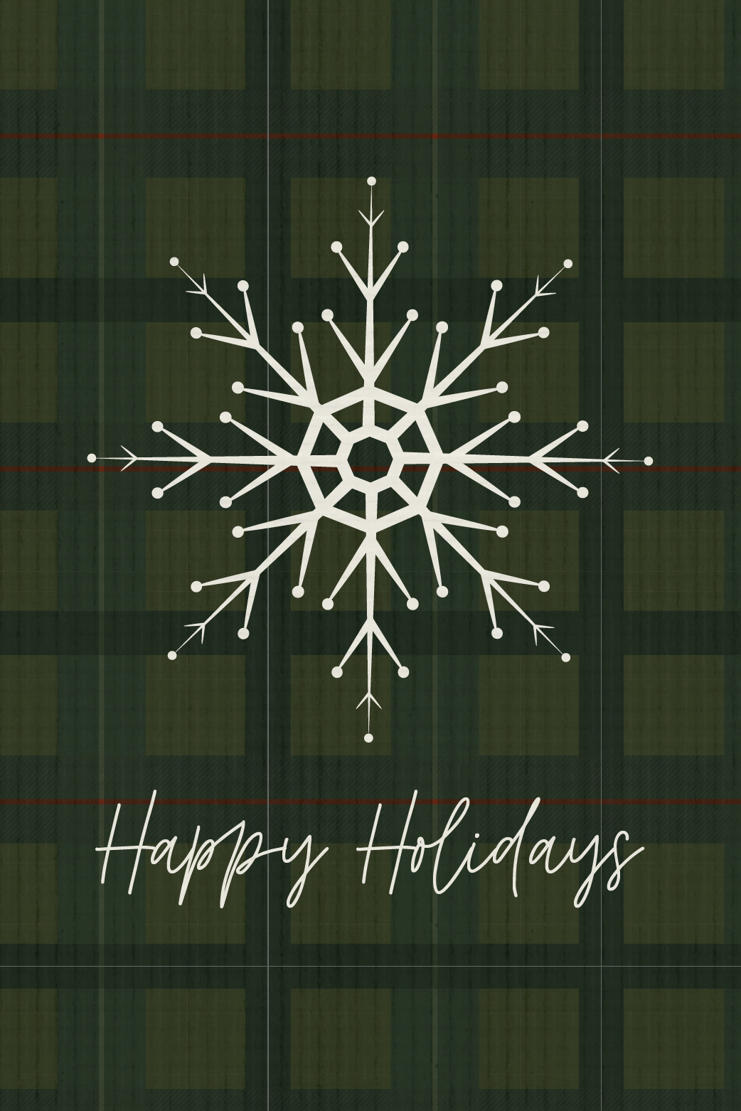 Happy Holidays Plaid Snowflake ecard