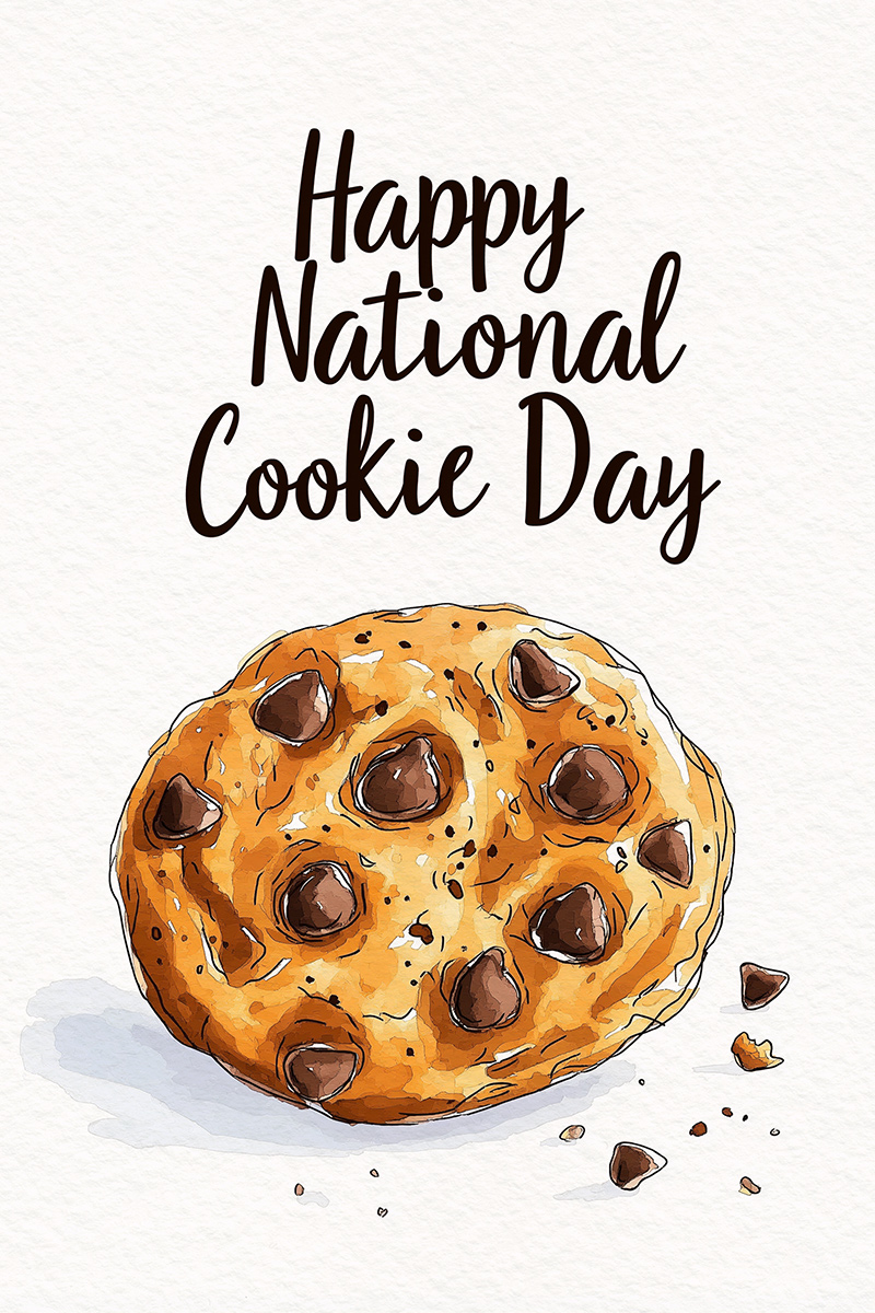 Chocolate Chip Watercolor Cookie ecard