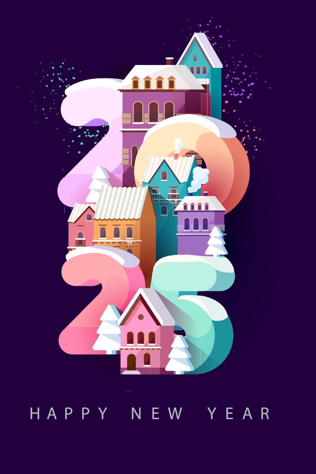 2025 Snowy Village ecard