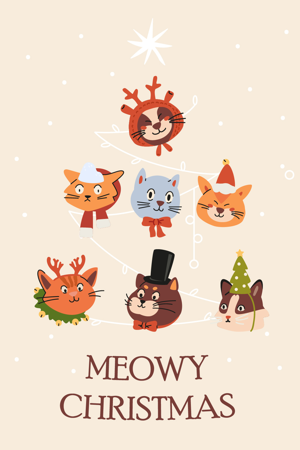 Meowy Christmas Tree ecard