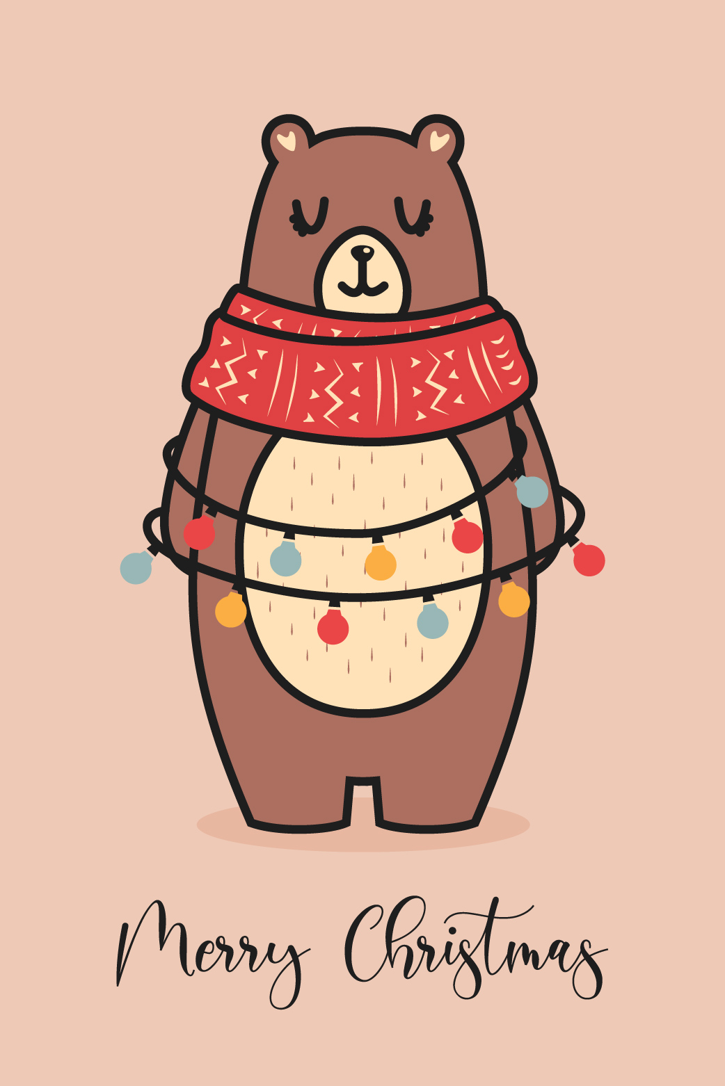 Merry Christmas Brown Bear ecard