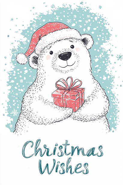 Polar Bear Christmas Wishes ecard