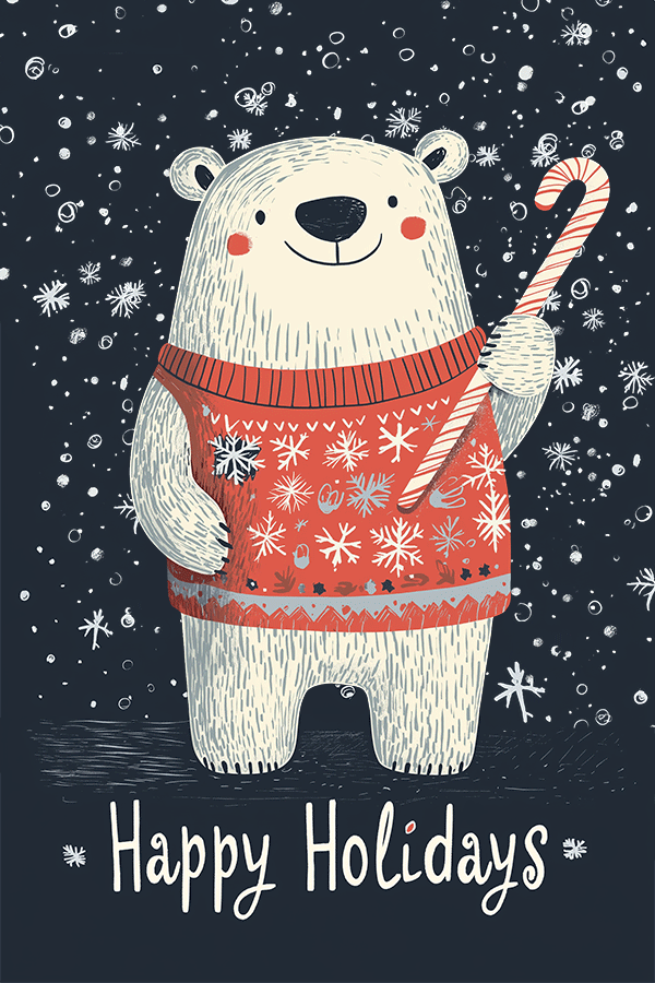 Happy Holidays Polar Bear ecard