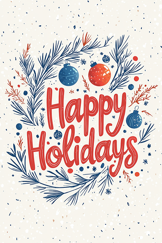 Happy Holidays Painted ecard