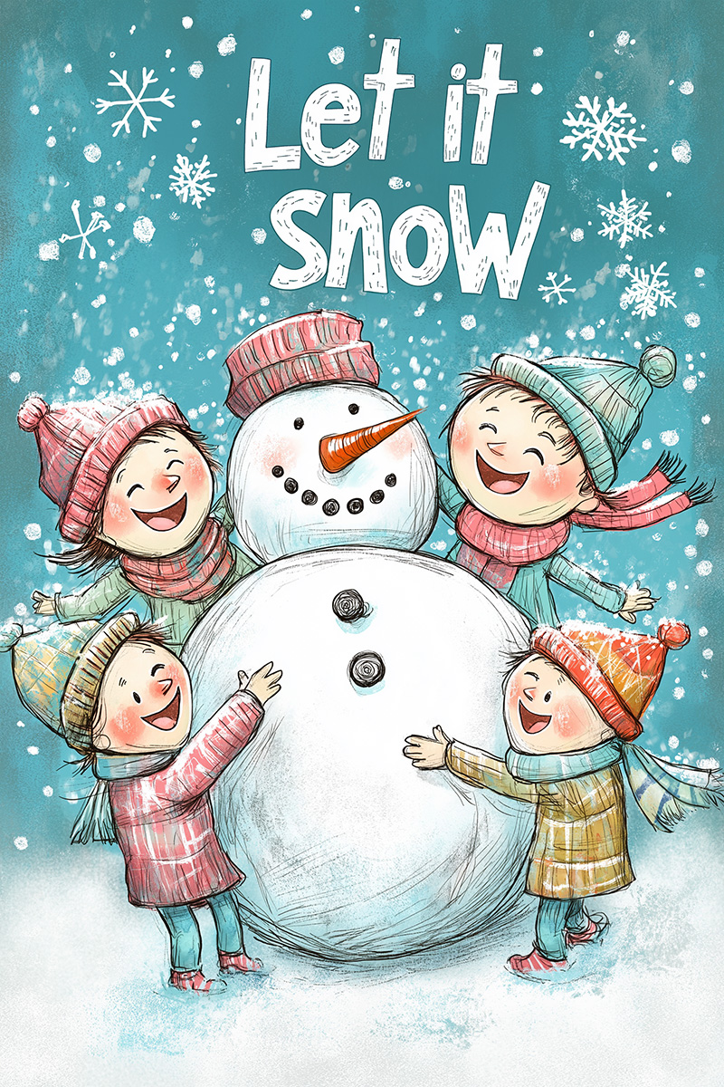 Let It Snow Snowman ecard