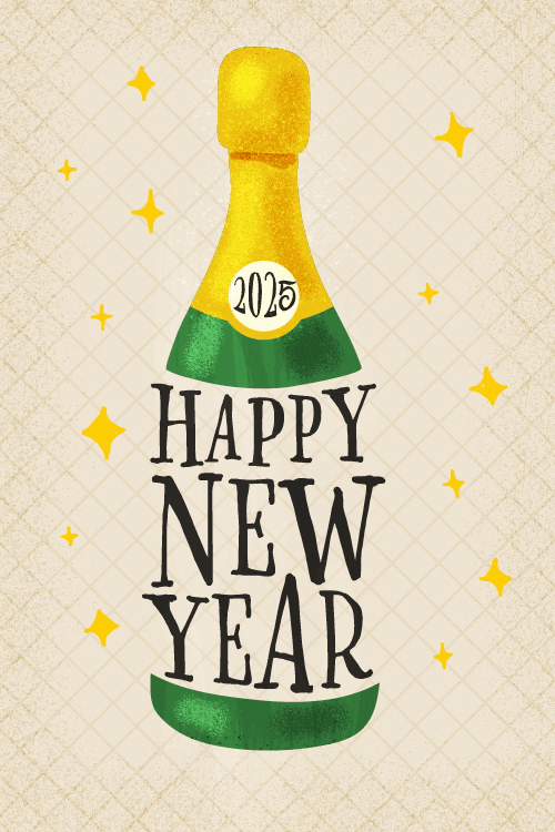 2025 Champagne Bottle ecard