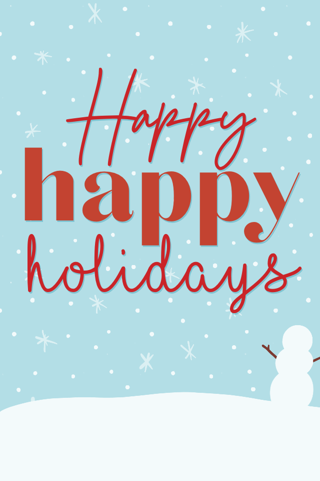 Happy Holidays Snowman Silhouette  ecard