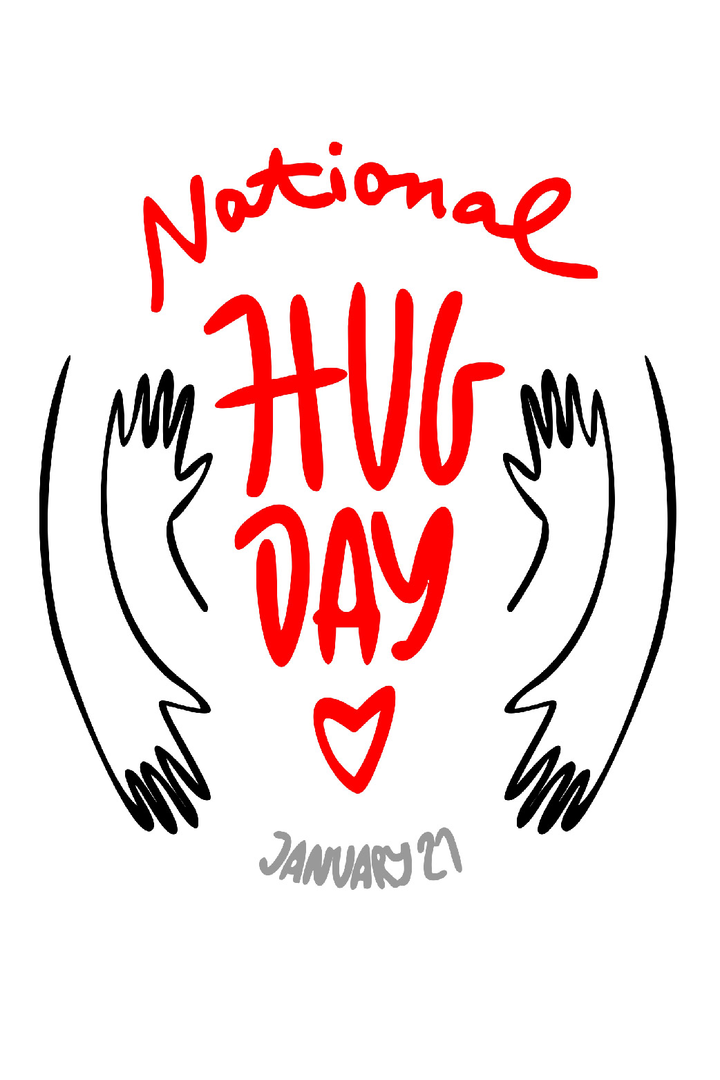 National Hug Day Heart ecard