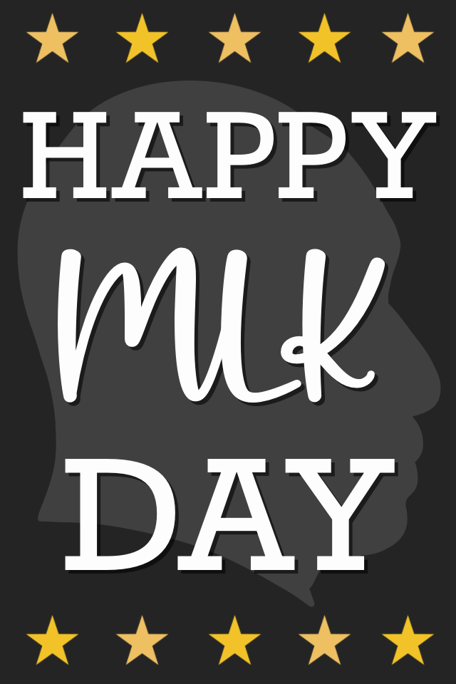 Happy MLK Day Black Background ecard