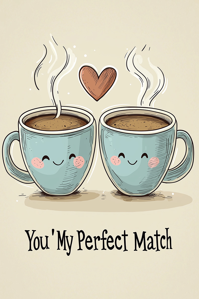 Perfect Match Coffee Cups ecard