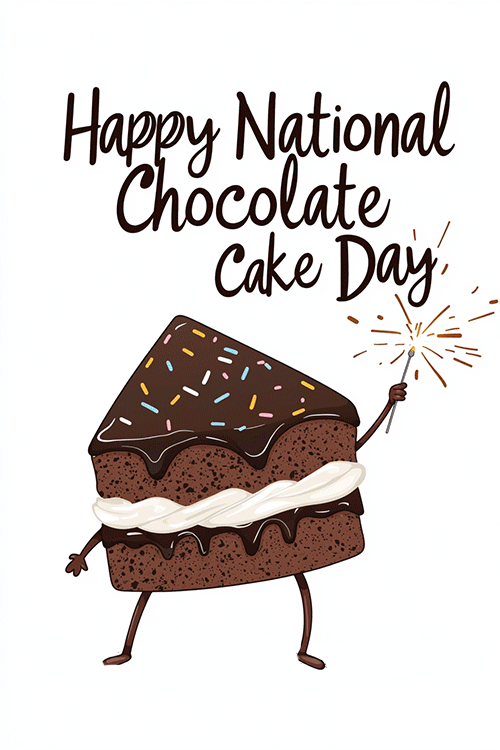 Happy National Chocolate Cake Day Slice ecard