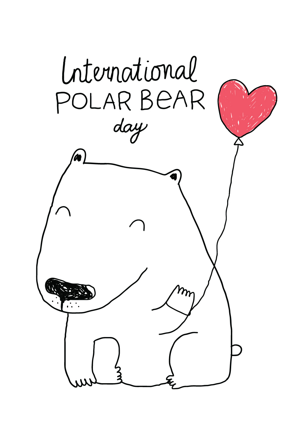 Polar Bear Day Heart ecard