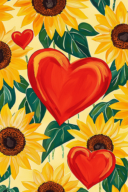 Sunflower And Heart ecard