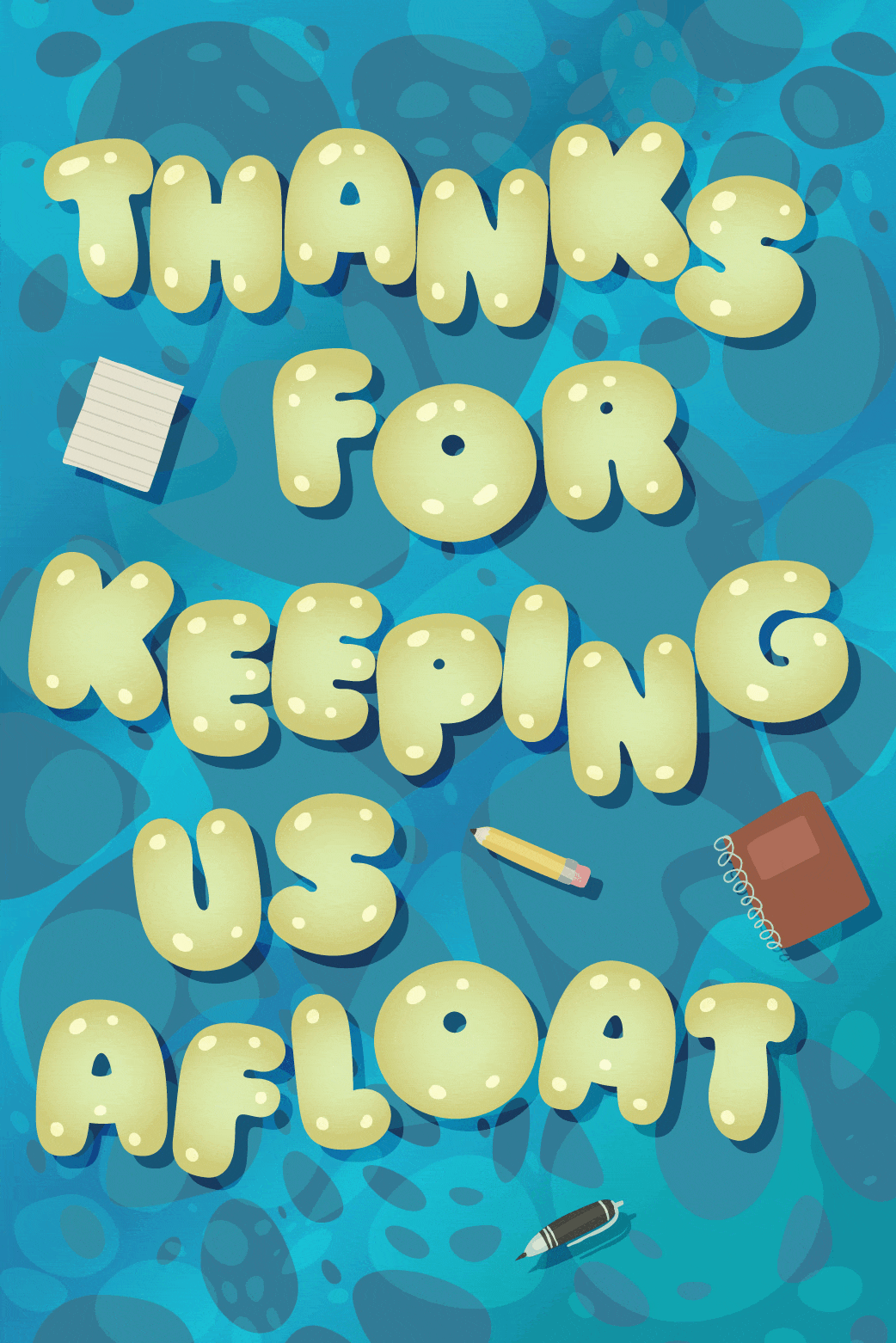 Thanks For Keeping Us Afloat Pool ecard