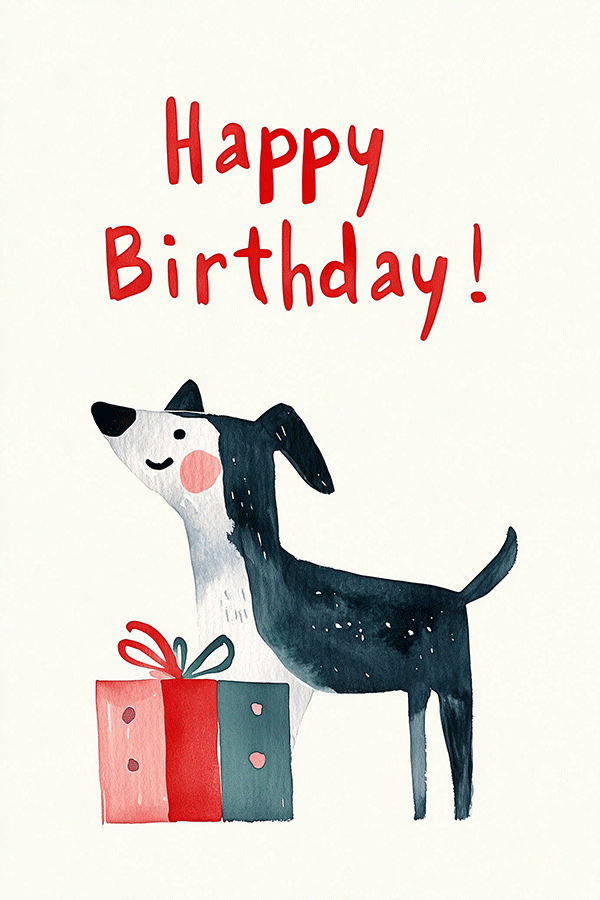 One Dog Birthday  ecard