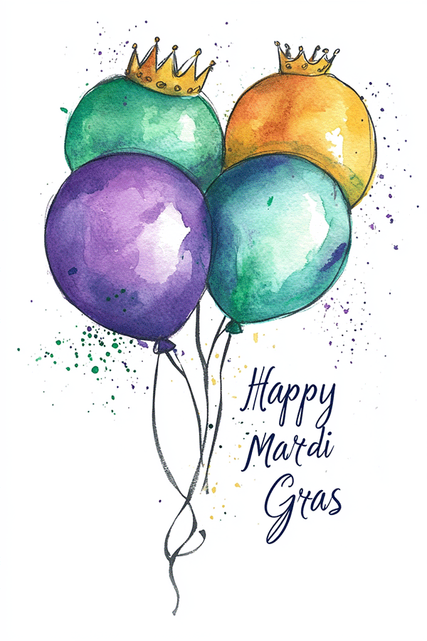 Mardi Gras Balloons ecard