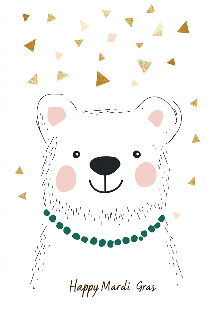 Mardi Gras Bear ecard
