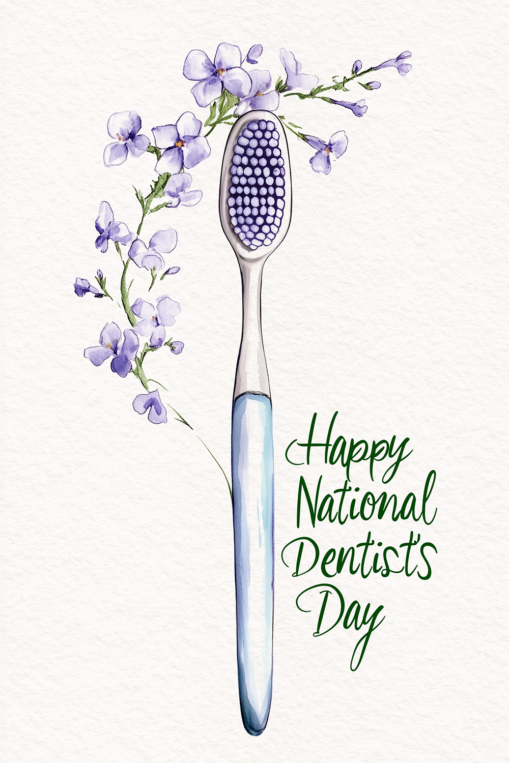 Toothbrush Flower ecard
