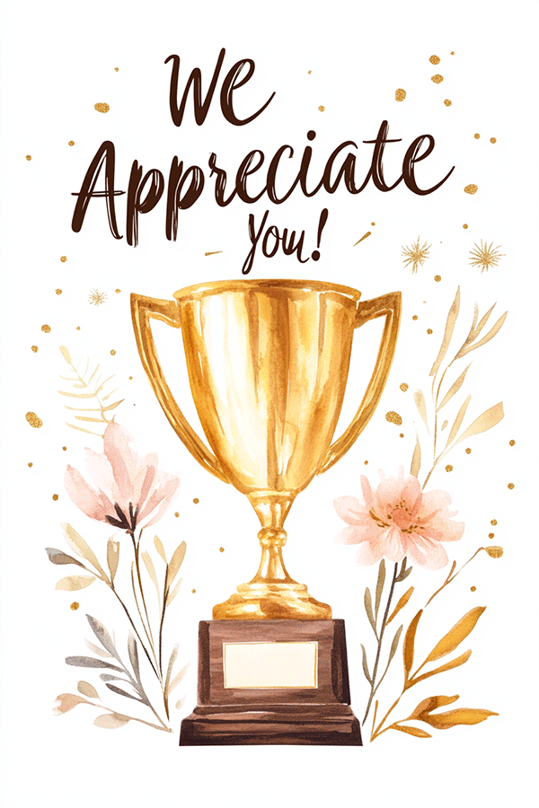 We Appreciate You Trophy ecard