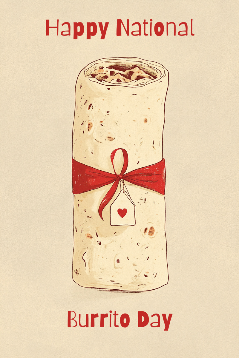 Burrito Wrapped In Bow ecard